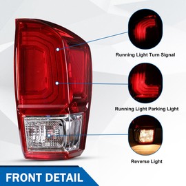 Autofans-Autoparts Red Right Tail Light for 2021-2023 Toyota Tacoma Pickup Truck Passenger Side