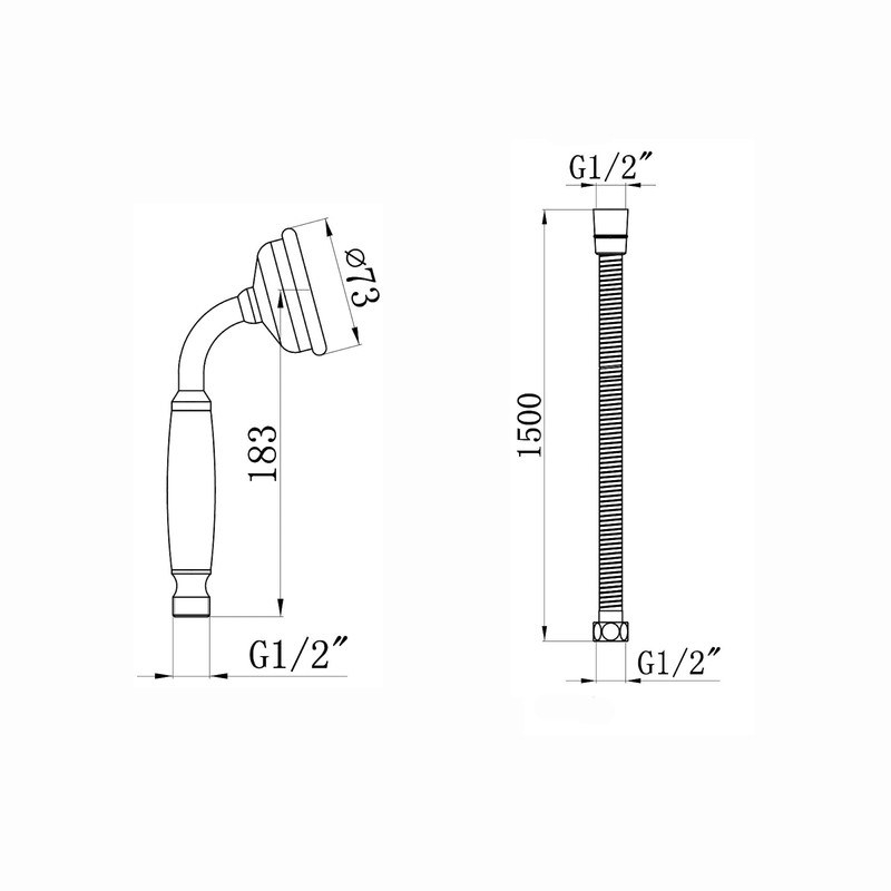 ENKI EH016 Traditional Chrome Brass Hand Shower Head White Ceramic