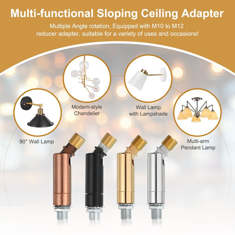 sourcing map Sloped Ceiling Adapter, 90/345 Degree 61x19mm M10 Fine