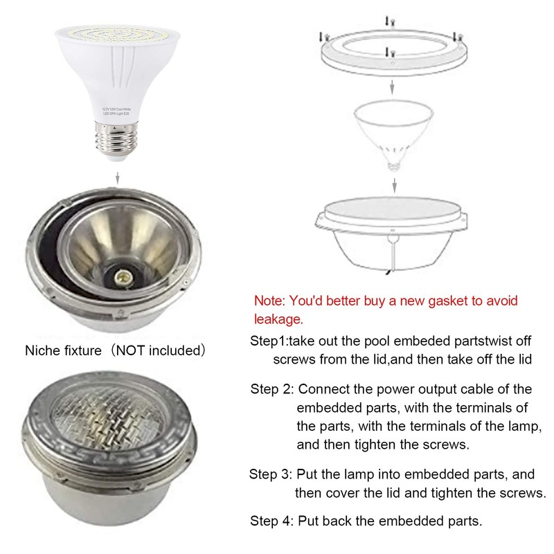 TCEUMIK SPA LED Light Bulb for Hot Tub 120V Input
