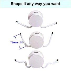 CozyLivn Flexible Suction Hook with Dual Moldable Arms – for Bathroom Mirror & Hotel Travel – Holds Towels, Toiletry Bags, Makeup Pouches – No Drill, No Damage, Includes Pry Tool (White)