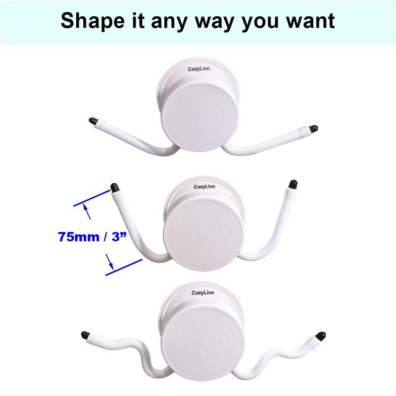 CozyLivn Flexible Suction Hook with Dual Moldable Arms – for