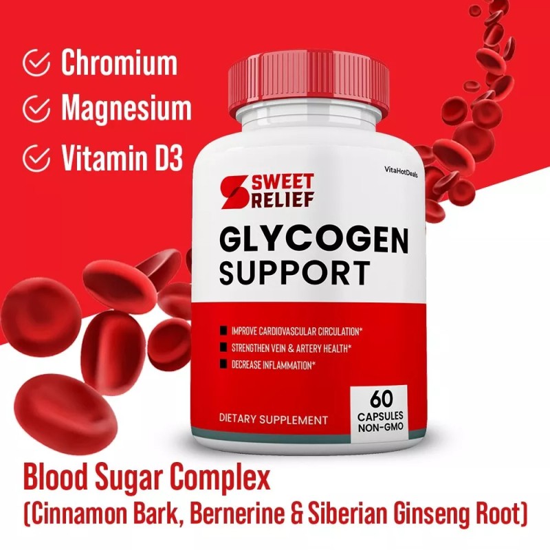 Sweet Relief Glycogen Control Capsules, Blood Vessel Supplement (5 Pack)