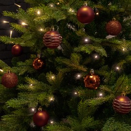 com-four® 24 x Christmas Tree Baubles - Plastic Christmas Tree Baubles for Christmas - Tree Decorations for the Christmas Tree - Christmas Tree Decorations - Plastic Baubles