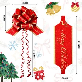 12 PCS Christmas Pull Bows for Gifts, Xmas Wrapping Ribbons and Bows, Large Gift Bow Ribbon Wrap Bows, Christmas Wrapping Accessory for Christmas Presents Party