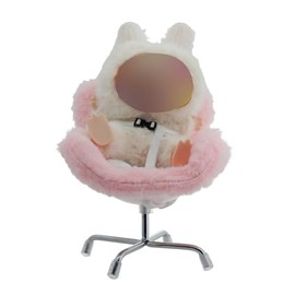 Car Seat for 17cm Doll, Accessories for 17cm Dolls, Car Ornaments for Fans and Doll Collectors with Soft Furry Cushion, Car Air Vent Clip and Desktop Stand (No Doll) (Pink)