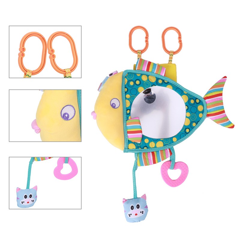 Car Backseat View Mirror Plush Fish Shape Cartoon Pattern Safety