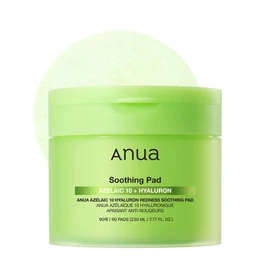 Anua Azelaic 10 Hyaluron Rötungsberuhigende Pads, Pflege bei Unreinheiten & Spots mit Toner Pads, Gesichtsmaske für schnelle Anwendung mit Azelainsäure & Hyaluronsäure, Korean Skincare (90 Stück)