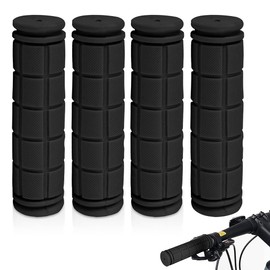 4PCS Premium Bike Handlebar Grips, Professional Mountain Bicycle Grips with Soft Anti-Slip Rubber, Single Lock-on Bike Handlebar, Fit Many Standard Bikes