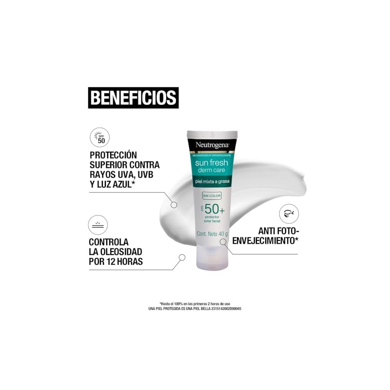 Neutrogena Sun Fresh sin Color FPS50 40G 2 Pack