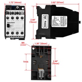 Heschen AC Contactor CJX1-12/22 220V 50/60Hz Coil 3P 3 Pole 2NO+2NC 380V 20A 5.5KW