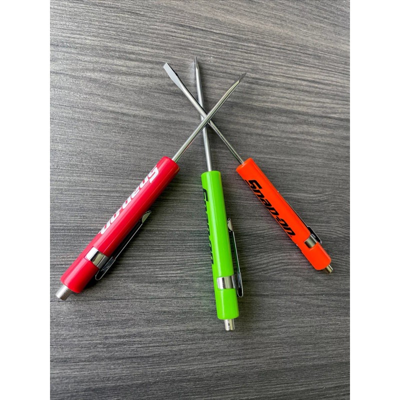 Snap-On Mini Pocket Screwdriver, Multi-Color 3 Pack W/Clip & Magnet