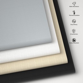 MYshade Custom Motorized Roller Shade Smart Window Roller Shade Light Filtering Remote Control Compatible with Alexa and Google Home USB Pannel Charging with Valance