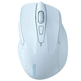 TECKNET Wireless Mouse (2.4G & BT5.0/3.0) Silent 4800 DPI Computer USB A & Bluetooth Mouse 6 Buttons, Wide Compatibility - Lightblue