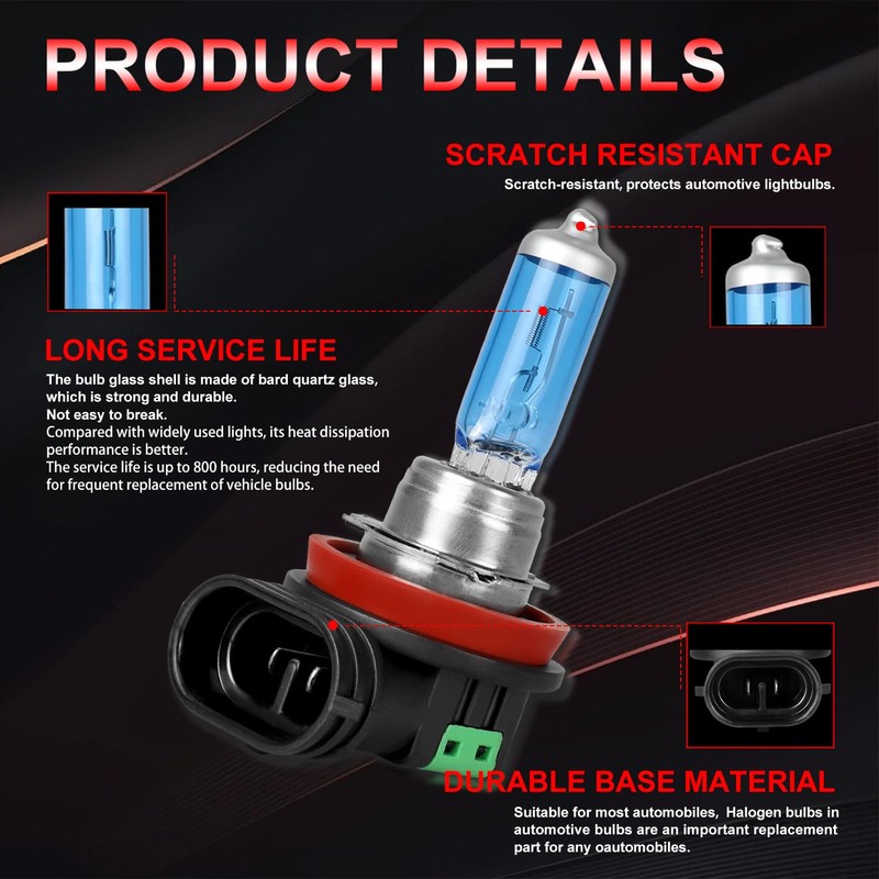 VAMOTA Fit for Toyota Highlander 2011 2012 2013 Headlight Bulbs,9005
