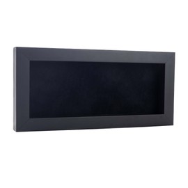 14x28 Shadow Box Frame Black Wood | with a 3/4" Usable Display Depth | Includes a Black Real Suede Texture Acid-Free Backing Board, UV Resistant Acrylic, and Hanging Hardware