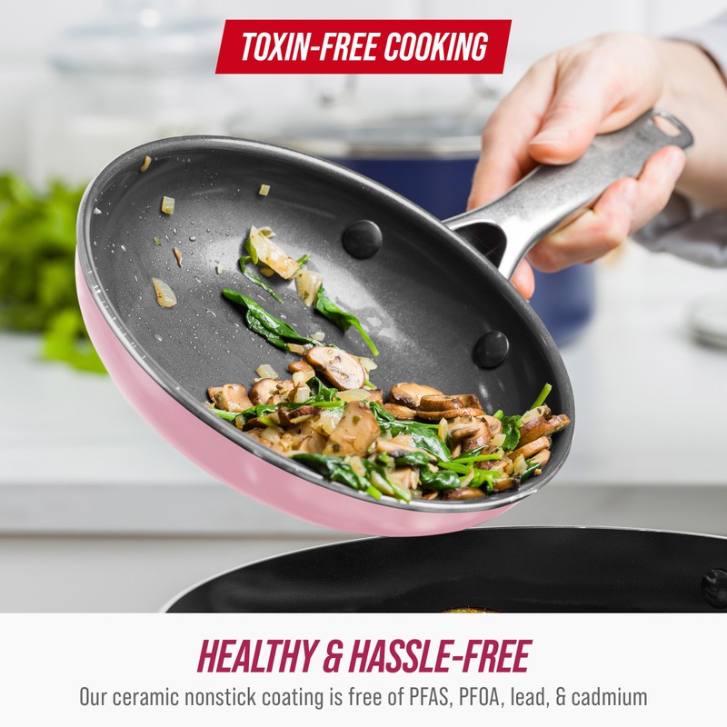 Blue Diamond 12" Nonstick Frying Pan with Lid, Diamond Infused