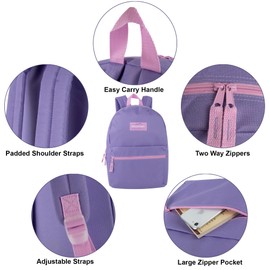 Trail maker Classic 17 inch Backpacks with Adjustable Padded Straps | School Backpacks for Girls, Boys (Purple)