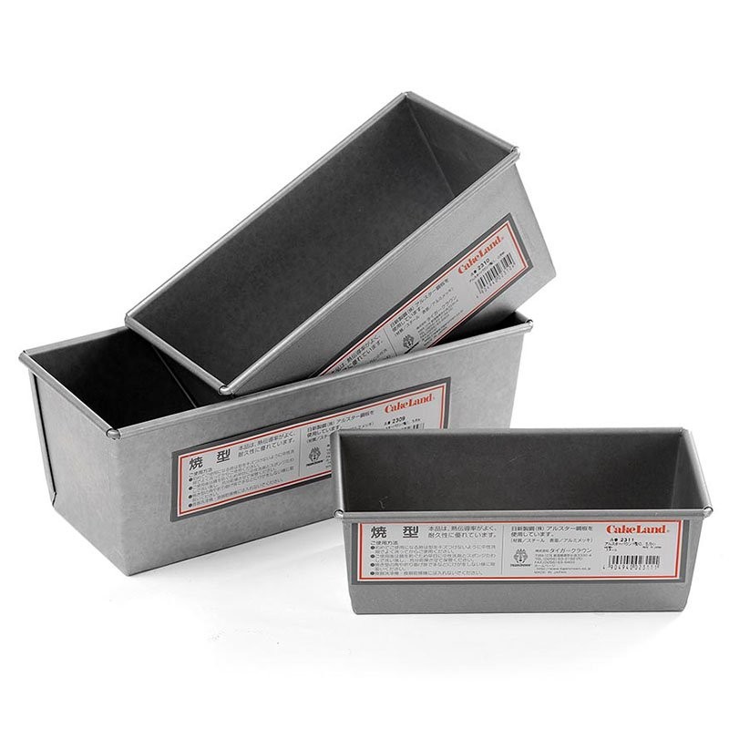 タイガークラウン ケーキ型 シルバー 95×187×86mm アルスターパウンド型1.0斤中 スチール アルミメッキ 2310