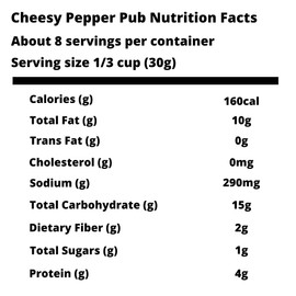 Cheesy Pepper Pub Bar Mix | Runnin' Wild Foods, 1.5 Pounds total (Box of 3 bags, 8oz each)