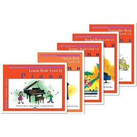 Alfred's Basic Piano Library: Level 1A Books Set (5 Books) - Lesson 1A, Theory 1A, Technic 1A, Recital 1A, Notespeller 1A