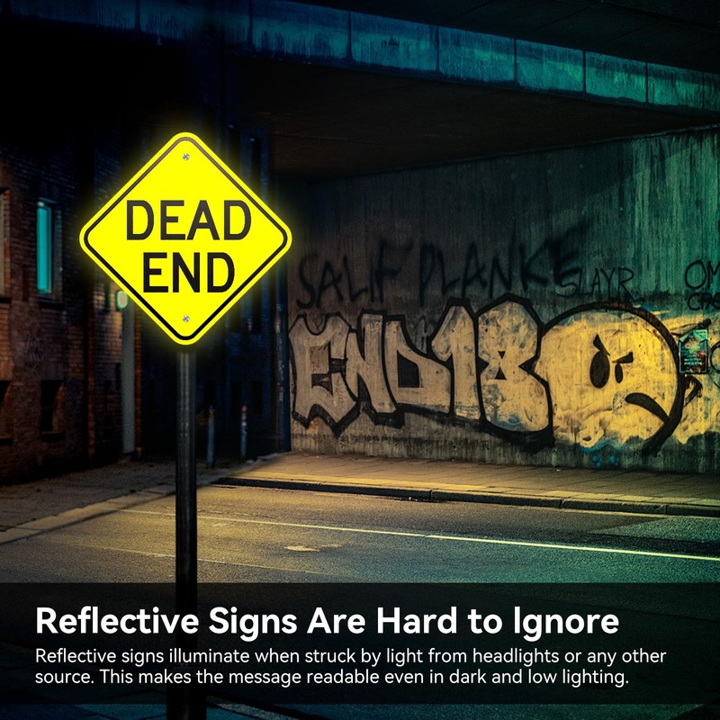 Dead End Sign, 12" X 12" Warning Sign, Engineering Grade