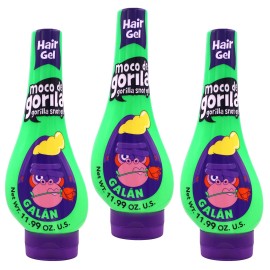 Moco de Gorila Gorilla Snot Gel Galan 11.9oz Pack of 3 High Hold Hair Styling Gel