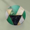 Round Single Coaster - Art Deco Green Marble Effect New