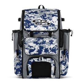 Boombah Superpack Bat Pack - Backpack Version (no wheels) - BPSPCMC23 Digital Camo Gray/Royal Blue