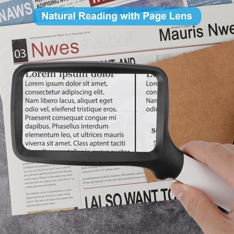 Rongon Magnifying Glass with Light, Illuminated Lighted Handhreld Magnifier, 2X