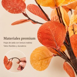AKASENKO 4 Piezas de Hojas de eucalipto Artificial para otoño, decoración de otoño para casa,Ramas de eucalipto Falsas de Seda para acción de Gracias,Bodas, decoración de Mesa (Estilo B)