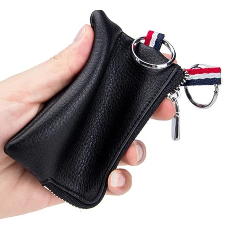 ZENSE - Black Leather Wallet & Keyring ZA0011, black