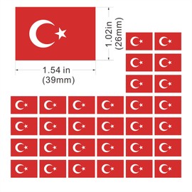 Womaha 30 Sheets Temporary Turkey Flag Tattoos for Kids Adults Fans Fake Face Tattoo Stickers