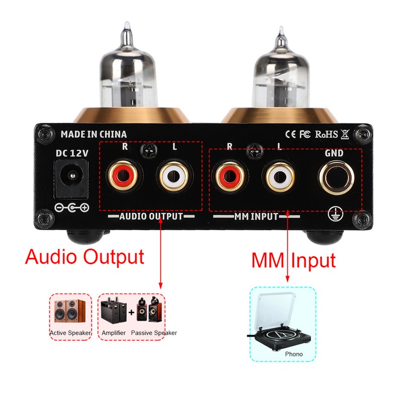 PHONO BOX P4 Gold Plated RCA Panel Drawing Sandblasting MM