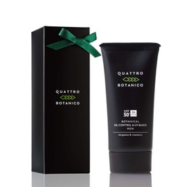 Quattro Botanico Men's Sunscreen with Gift Wrapping Included, Botanical, Oil Control & UV Blocking, UV Care, Sunburn, Men's, Skin Care, Waterproof, Sensitive Skin, Present, Gift (SPF 50+ / PA++++, 1.8 oz (50 g)
