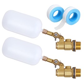 2 Pack Water Float Valve 1/2 inch, 1/2" Brass Float Ball Valve with Adjustable Arm, Automatic Fill and Control Water Level for Fountains Pool Aquariums Water Trough Water Tank Ponds (B-1/2 Inch)