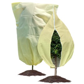 Homoda Plant Covers Freeze Protection Large, 2 Packs 60''W x 70''H Shrub Covers with Zipper and Drawstring, Frost Cloth for Winter, Outdoor Plant Blankets for Cold Weather