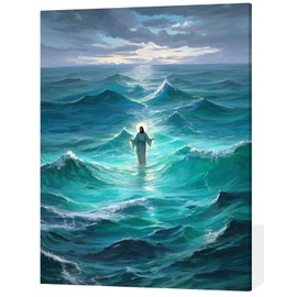 ACANDYL DIY Paint by Numbers Kit for Adults Beginner Paint by Number for Adults Jesus Canvas Painting by Number DIY Acrylic Oil Painting on Canvas Arts Craft Decoration God Bless You 16x20 Inch