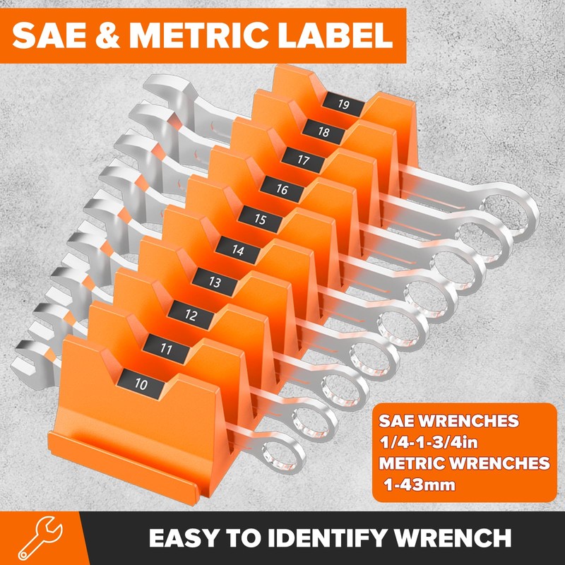 40PCS Modular Wrench Organizer Wrench Holder - Wrench Tool Organizers