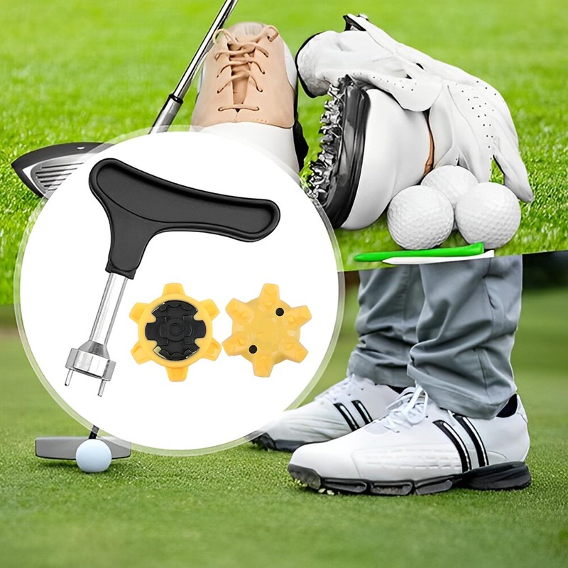 Bootoow Golf Shoe Spikes, 16 Golf Spikes with 1 Handheld
