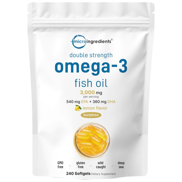 Micro Ingredients Omega 3 Fish Oil Supplements 3,000mg Per Serving,