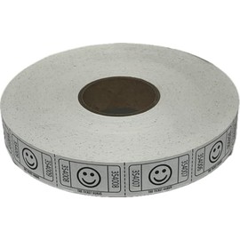 The Ticket Gurus-2000 White Smile Tickets Single Roll Consecutively Numbered Raffle Tickets