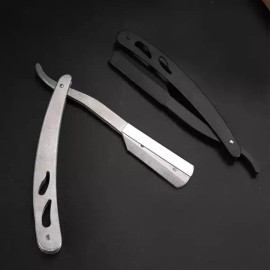 남성 스트레이트 면도기 가장자리 스테인레스 스틸 날카로운 이발사 전문 수동 면도 안전 수염 커터 도구 [White without blade] Men's Straight Razor Edge Stainless Steel Sharp Barber Professional Manual Shaving Safety Beard Cutter Tool [White without blade]