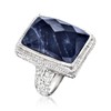 Ross-Simons 17.00 Carat Sapphire Roped-Edge Ring in Sterling Silver. Size