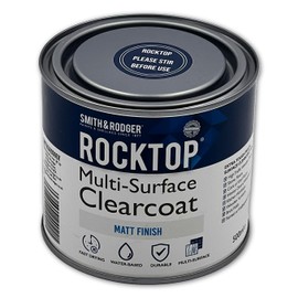 Gripper Cloth Clearcoat Kit, 1.5-inch Brush, 11-inch Roller Frame, Smith and Rodgers Rocktop Multi-Surface 500 ml Matt, 2 Roller Sleeves + Tray