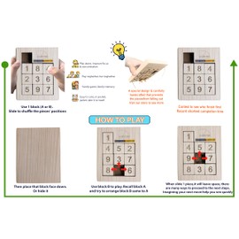 Wooden idea Twin Puzzle Focus Memory Training Number and Shape Training-Play-Relax-Decor Funny Happy time Family Members Gift (Number 1-9)