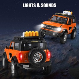 Toy Cars Ford Bronco 1:24 Diecast, Bronco Trucks Pull Back Car Toy, for Bronco Car Lovers Collection, Orange