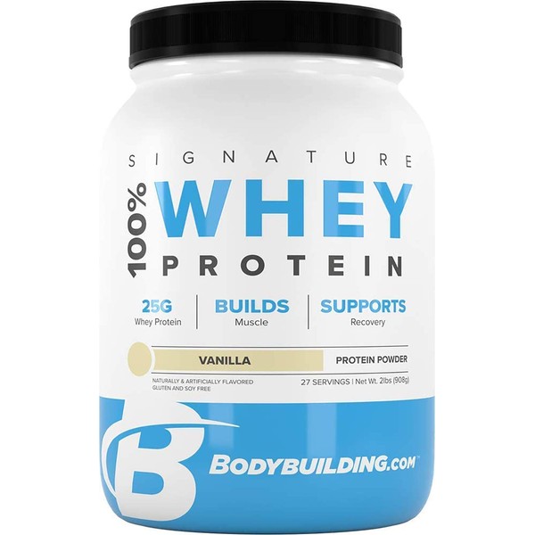Bodybuilding Signature 100% Whey Protein Powder | 25g of Protein per Serving (Vanilla, 2 Lbs)