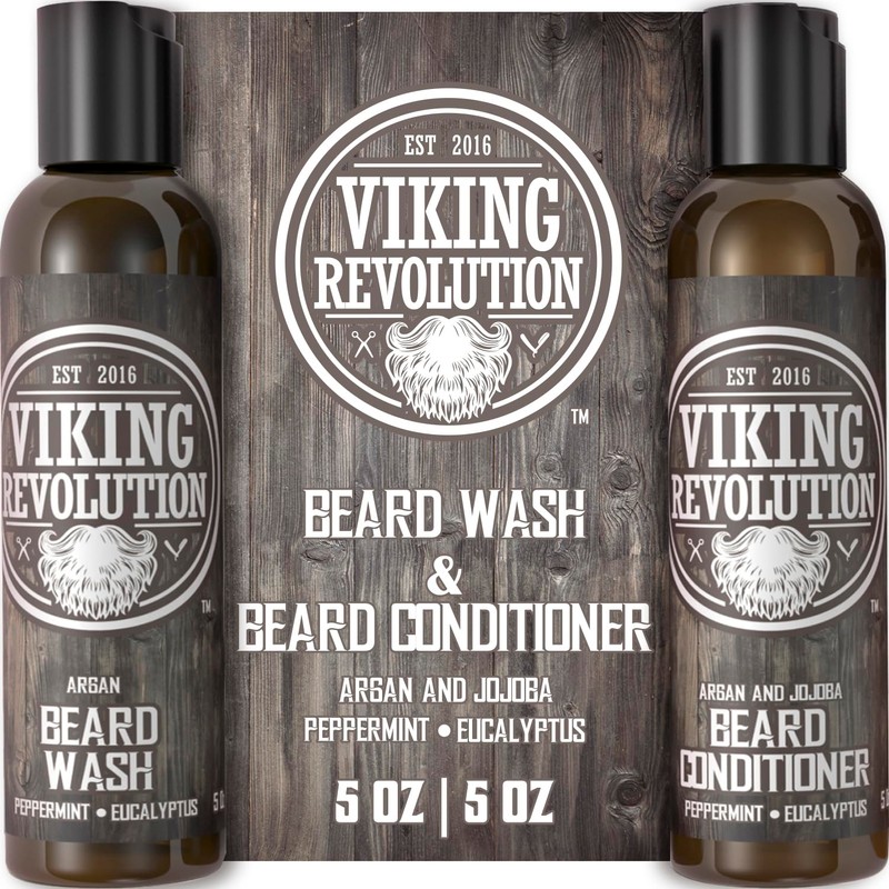 BEST DEAL Beard Wash & Beard Conditioner Set w/ Argan