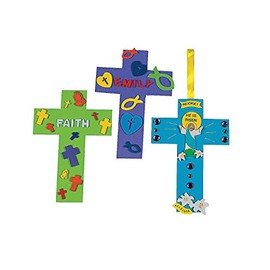 Fun Express - Jumbo Foam Crosses for Easter - Craft Supplies - Foam Shapes - Jumbo - Easter - 24 Pieces